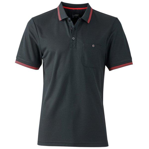 James & Nicholson (Daiber) Férfi sportos galléros póló JN702 - Fekete /
piros | XL