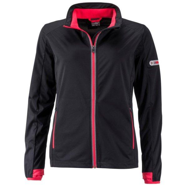 James & Nicholson (Daiber) Női sportos softshell kabát JN1125 - Fekete /
világospiros | L