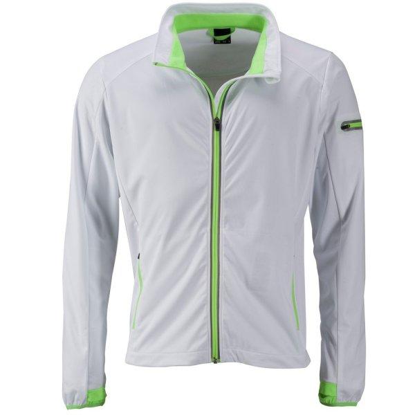 James & Nicholson (Daiber) Férfi sportos softshell kabát JN1126 - Fehér /
világoszöld | XXXL