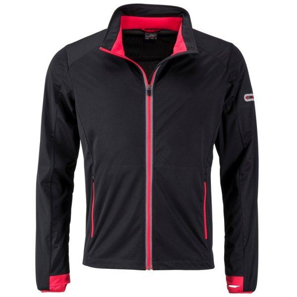 James & Nicholson (Daiber) Férfi sportos softshell kabát JN1126 - Fekete /
világospiros | L