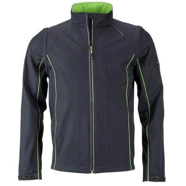 James & Nicholson (Daiber) Férfi softshell kabát 2v1 JN1122 - Acélszürke /
zöld | XL