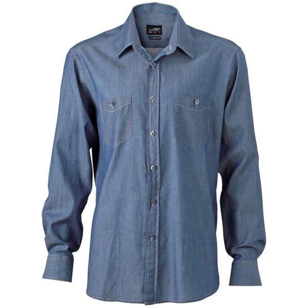 James & Nicholson (Daiber) Férfi farmer ing JN629 - Világos farmer | XL