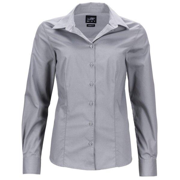 James & Nicholson (Daiber) Női hosszú ujjú ing JN641 - Acélszín | XXXL