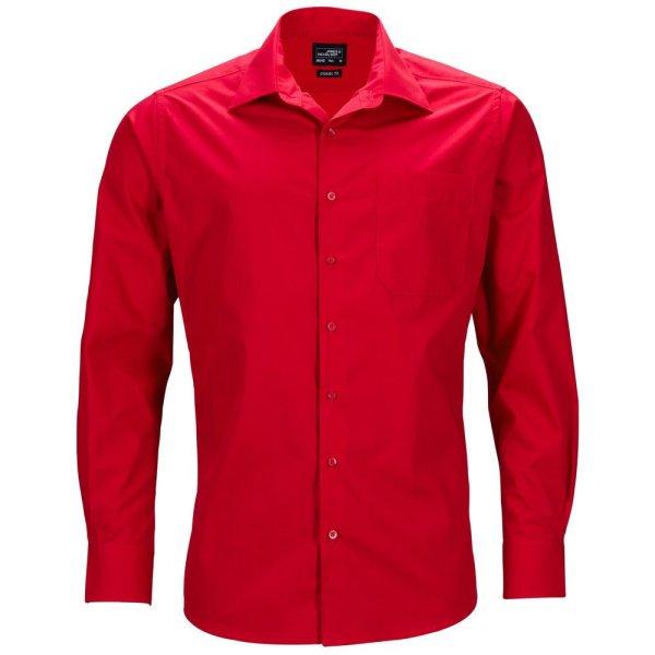 James & Nicholson (Daiber) Férfi hosszú ujjú ing JN642 - Piros | XL