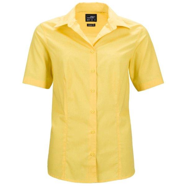 James & Nicholson (Daiber) Női rövidujjú ing JN643 - Sárga | XXXL