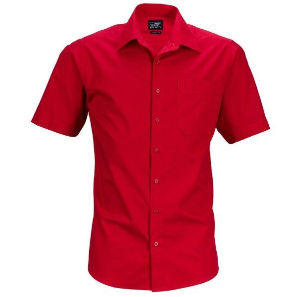 James & Nicholson (Daiber) Férfi rövid ujjú ing JN644 - Piros | XL