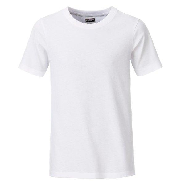 James & Nicholson (Daiber) Klasszikus fiú biopamut póló 8008B - Fehér | XXL