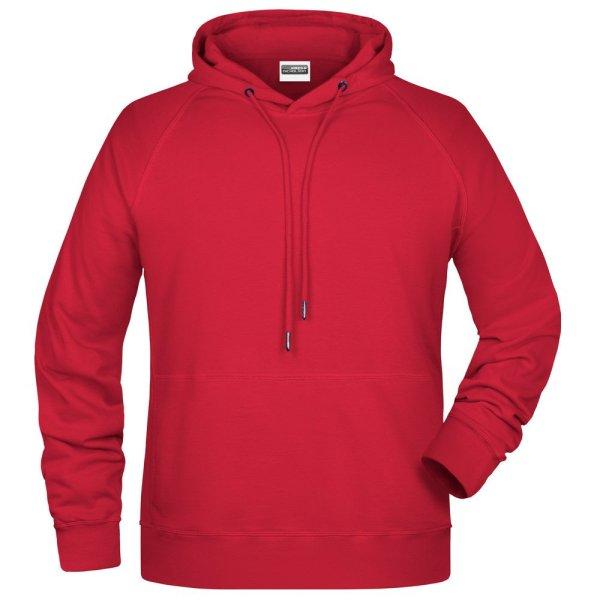 James & Nicholson (Daiber) Férfi kapucnis biopamut felső 8024 - Piros | XXXL