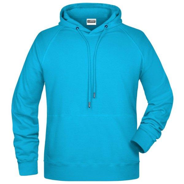 James & Nicholson (Daiber) Férfi kapucnis biopamut felső 8024 - Türkiz | XL