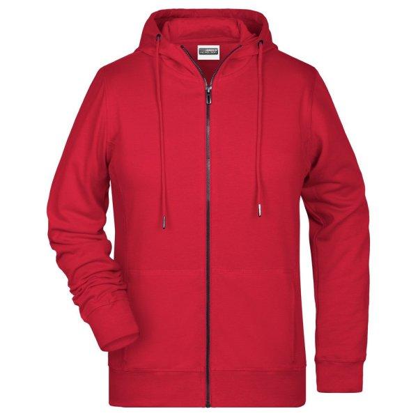 James & Nicholson (Daiber) Női cipzáros biopamut felső 8025 - Piros | XL