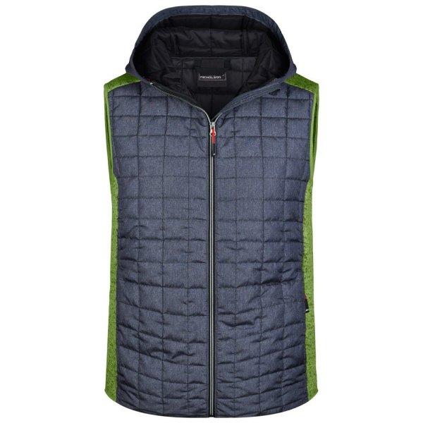 James & Nicholson (Daiber) Férfi varrott mellény JN768 - Kiwi melírozott /
antracit melírozott | XL