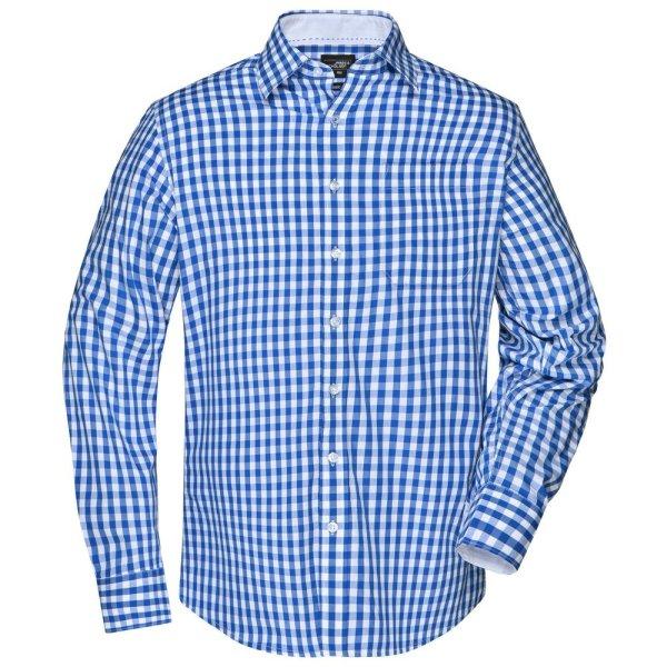 James & Nicholson (Daiber) Férfi kockás ing JN617 - Királykék / fehér | M