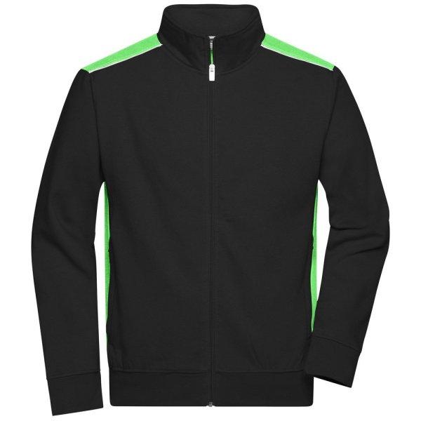 James & Nicholson (Daiber) Férfi pulóver kapucni nélkül JN870 - Fekete /
limeszín | XXXXXL