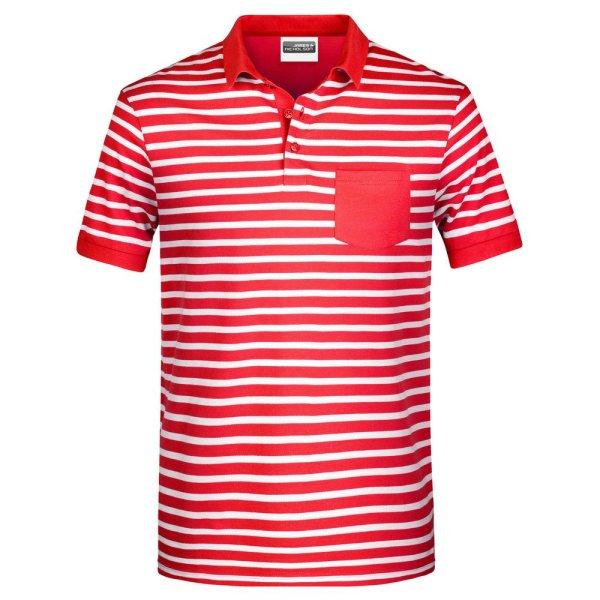 James & Nicholson (Daiber) Csíkos férfi galléros póló 8030 - Piros / fehér
| XXXL