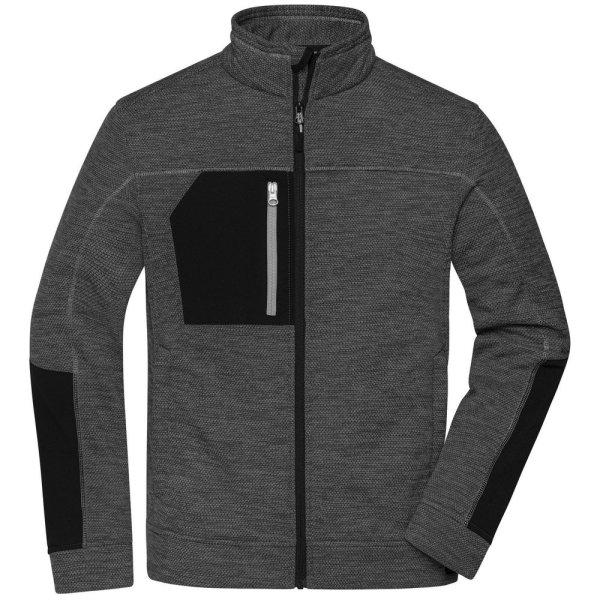 James & Nicholson (Daiber) Férfi fleece pulóver JN1818 - Fekete melírozott /
fekete / ezüst | XS