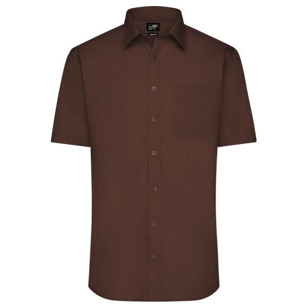 James & Nicholson (Daiber) Férfi rövid ujjú ing JN680 - Barna | XL