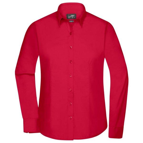 James & Nicholson (Daiber) Női hosszú ujjú ing JN677 - Piros | XXXL