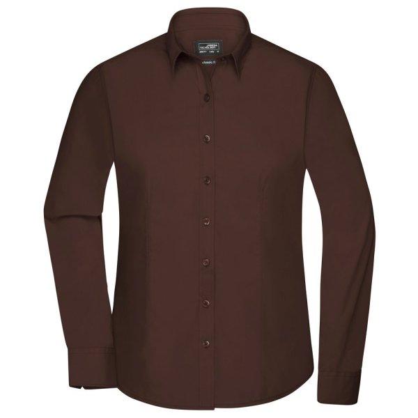 James & Nicholson (Daiber) Női hosszú ujjú ing JN677 - Barna | S