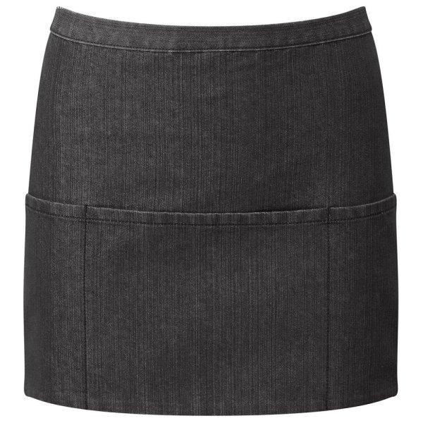 Premier Workwear Rövid pincérkötény zsebekkel - Fekete denim