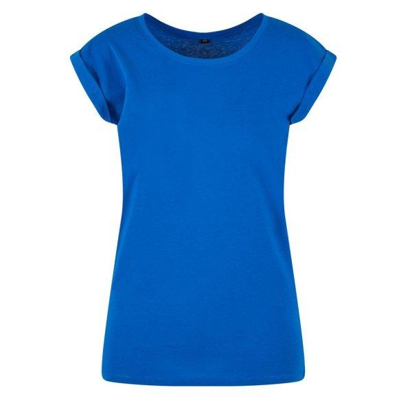 Build Your Brand Laza női póló felhajtott ujjakkal - Élénk kék | XXXXL