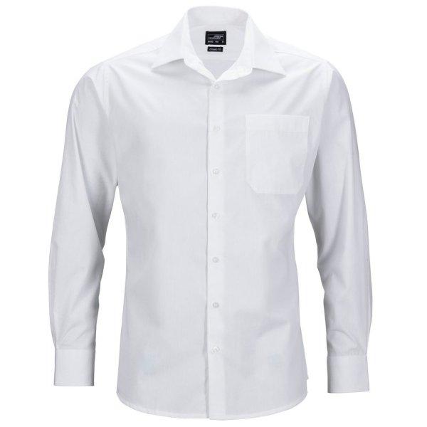 James & Nicholson (Daiber) Férfi hosszú ujjú ing JN642 - Fehér | XXXXL