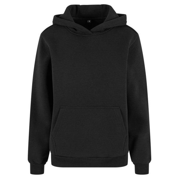 Build Your Brand Puha női kapucnis pulóver Fluffy - Fekete | XS
