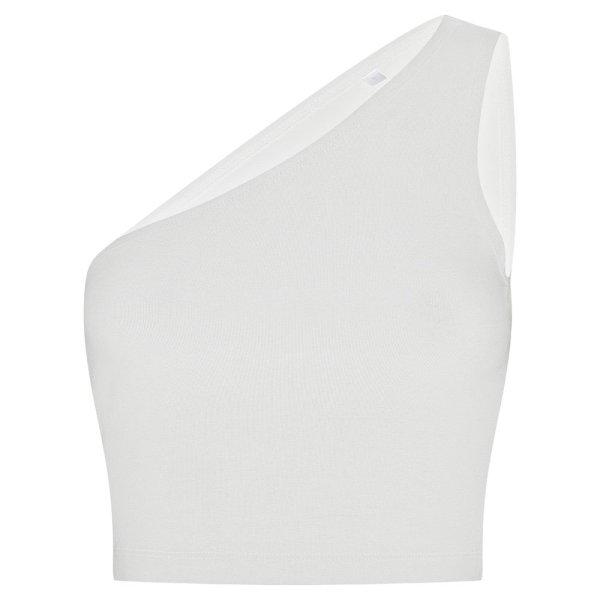 SF (Skinnifit) Női crop top egyvállas fazonban - Fehér | XL