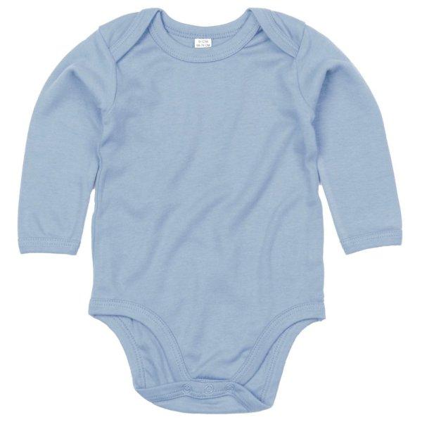 Babybugz Hosszú ujjú baba body - Világoskék | 6-12  hónap