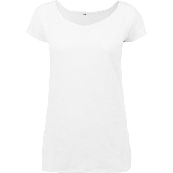 Build Your Brand Csónak nyakú női póló - Fehér | XL