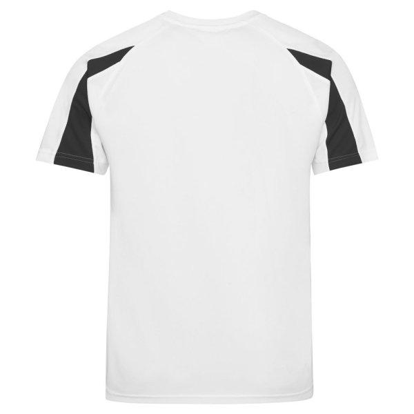 Just Cool Gyerek sportpóló Contrast Cool T - Fehér / fekete | 9-11 éves