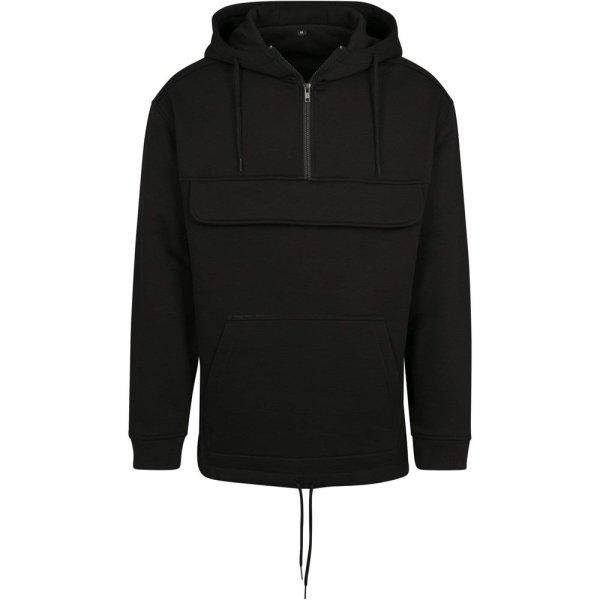 Build Your Brand Belebújós férfi pulóver - Fekete | XXXXL