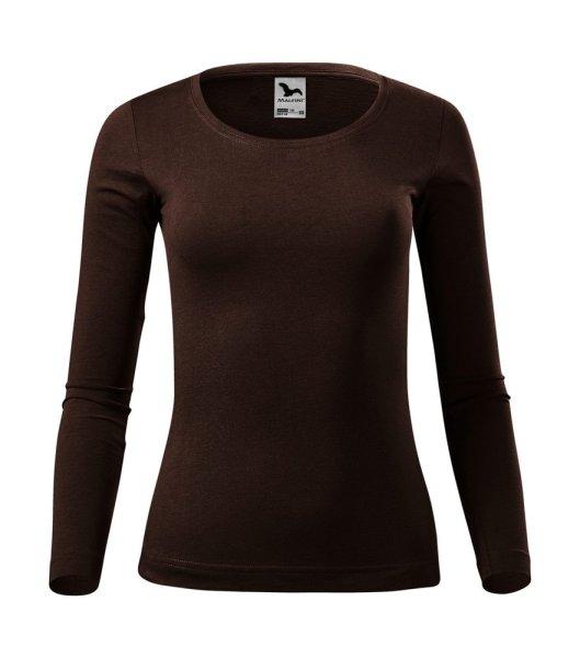 MALFINI Női hosszú ujjú póló Fit-T Long Sleeve - Kávébarna | XXL