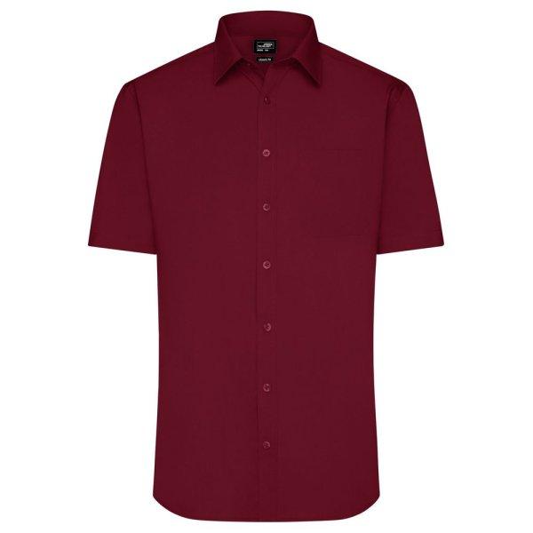 James & Nicholson (Daiber) Férfi rövid ujjú ing JN680 - Borvörös | XL