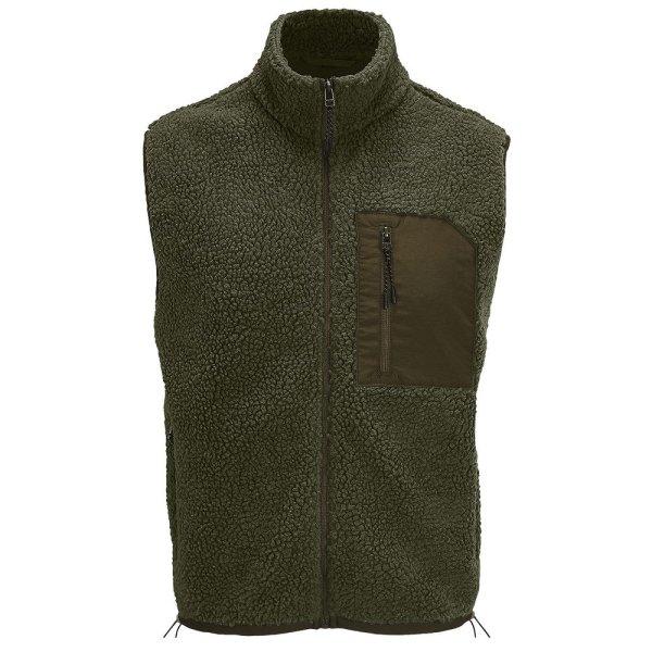 SOL'S Szőrös mellény Sherpa Fury - Army / sötét army | XXXL
