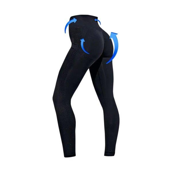 TriDri® Női push-up leggings magas derékkal - Fekete | XS