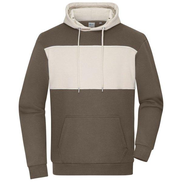 James & Nicholson (Daiber) Kapucnis pulóver kontrasztcsíkkal 8051 - Muddy
brown / homokkő | M