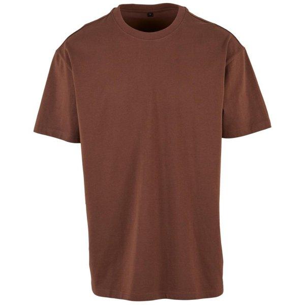 Build Your Brand Férfi póló Heavy Oversize Tee - Csokoládébarna | L