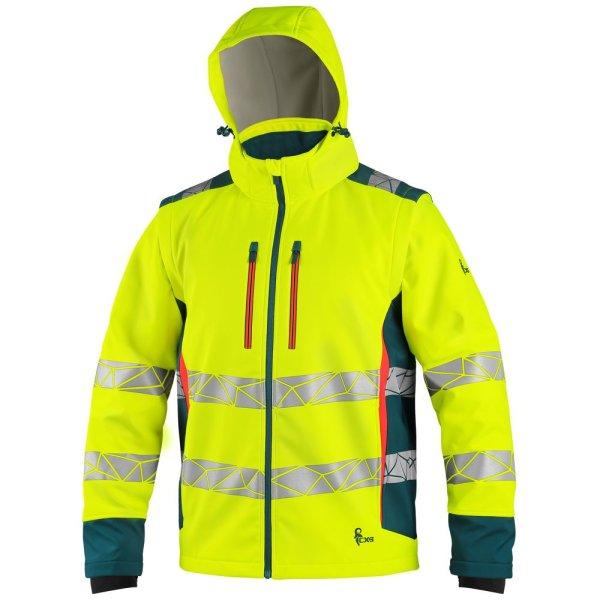Canis (CXS) Fényvisszaverő softshell kabát CXS BEDFORD - Sárga / kék | XXXL