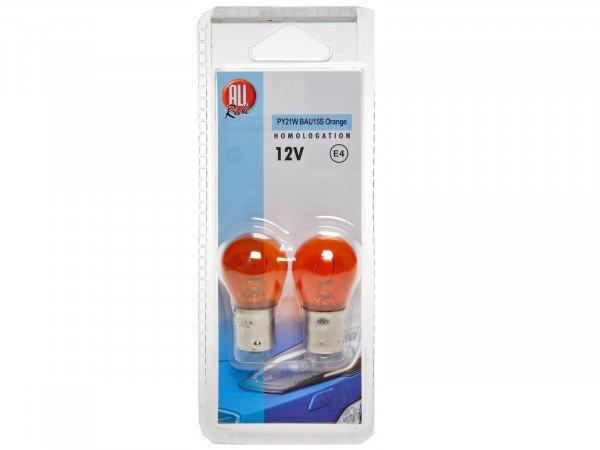 AllRide, PY21W Izzó Párban, Sárga, 12V 21W BA15S