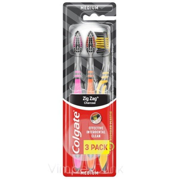 Colgate fogkefe ZigZag Charcoal trio 3db