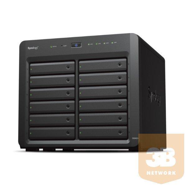 SYNOLOGY NAS 12 fiókos DS2422+ AMD Ryzen V1500B 2,2GHz, 4GB DDR4, 4x1GbE,
2xUSB3.2
