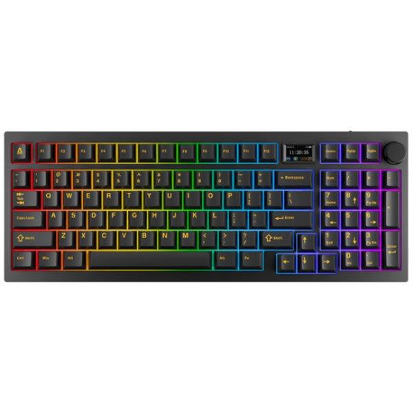 BIL AVAX GM03 PRO 98% Gasket RGB tri-mode mechanikus billentyűzet Gateron barna
switch, magyar kiosztás