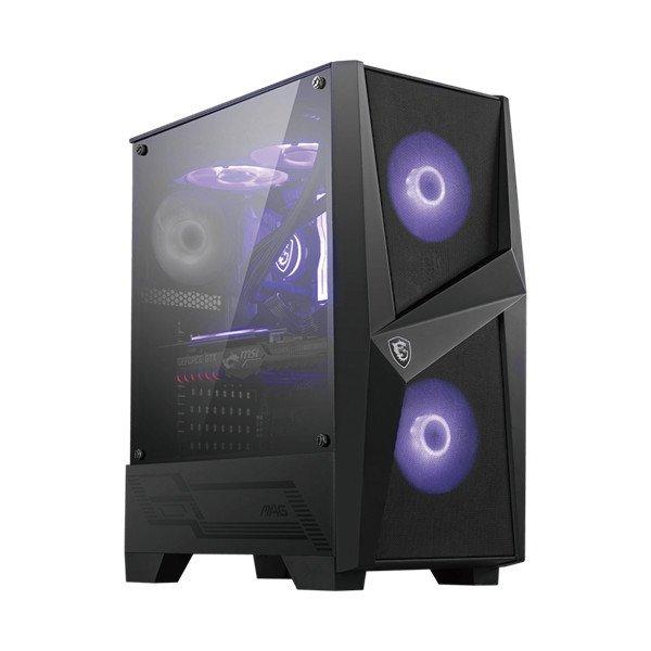 MSI Ház Midi ATX FORGE 100M, 2xARGB ventilátor, Tápegység nélkül,
üvegfalú, fekete