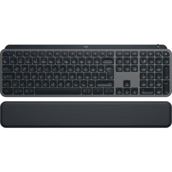 Logitech MX Keys S - vezeték nélküli háttérvilágított billentyűzet +
csuklótámasz - US - grafit