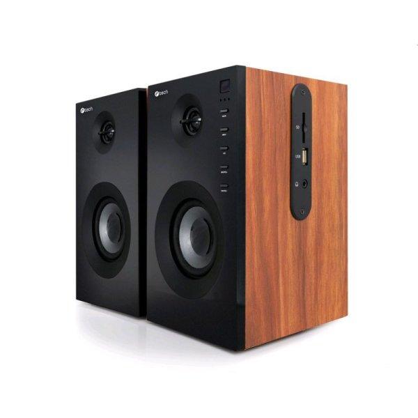 Repro C-TECH SPK-550BT, 2.0, Bluetooth, távirányító, fa