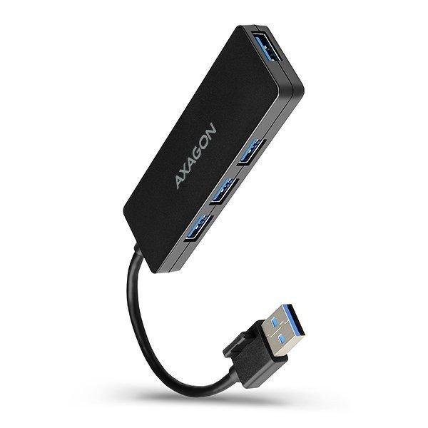 AXAGON HUE-G1A, 4x USB 3.2 Gen 1 SLIM hub, kábel Type-A 14cm nem
eltávolítható