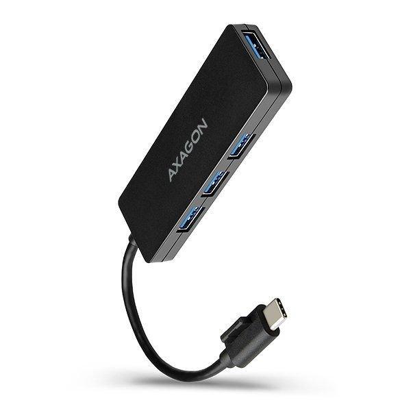 AXAGON HUE-G1C, 4x USB 3.2 Gen 1 SLIM hub, kábel Type-C 14cm nem
eltávolítható