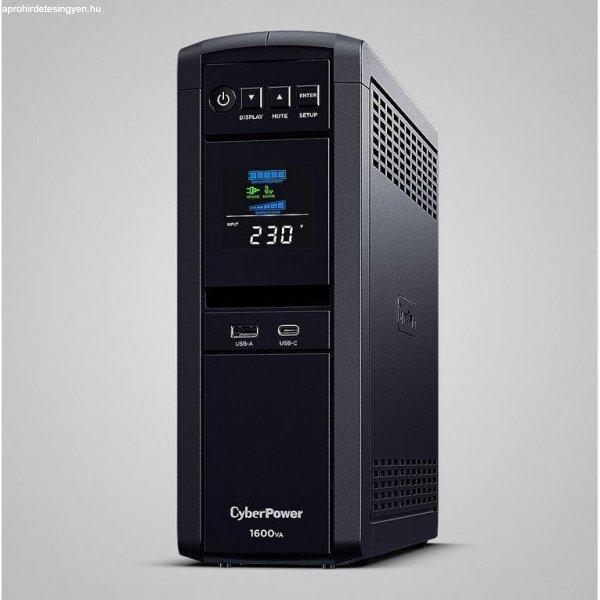 CyberPower CP1600EPFLCD, UPS Intelligent PFC, 1600VA/1000W, LCD, 6x Schuko,
RJ11/RJ45, USB