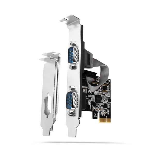 AXAGON PCEA-S2N, PCIe vezérlő - 2x soros port (RS232) 250 kbps, LP-vel - PC
