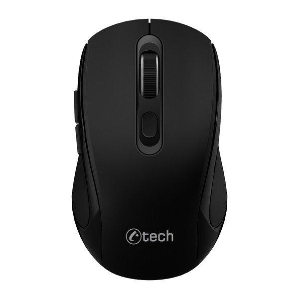Egér C-TECH WLM-12 Dual mode, vezeték nélküli, BT5.0 + 2,4 GHz, 1600DPI, 6
gomb, USB nano receiver, fekete